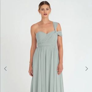 Seafoam Strapless tulle maxi dress